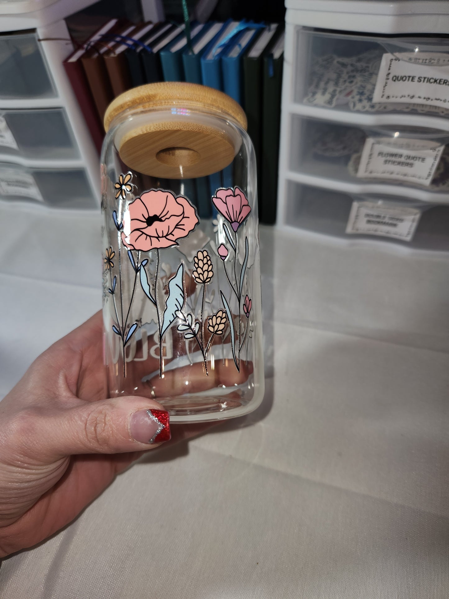 Reading Helps You Bloom Glass Tumbler