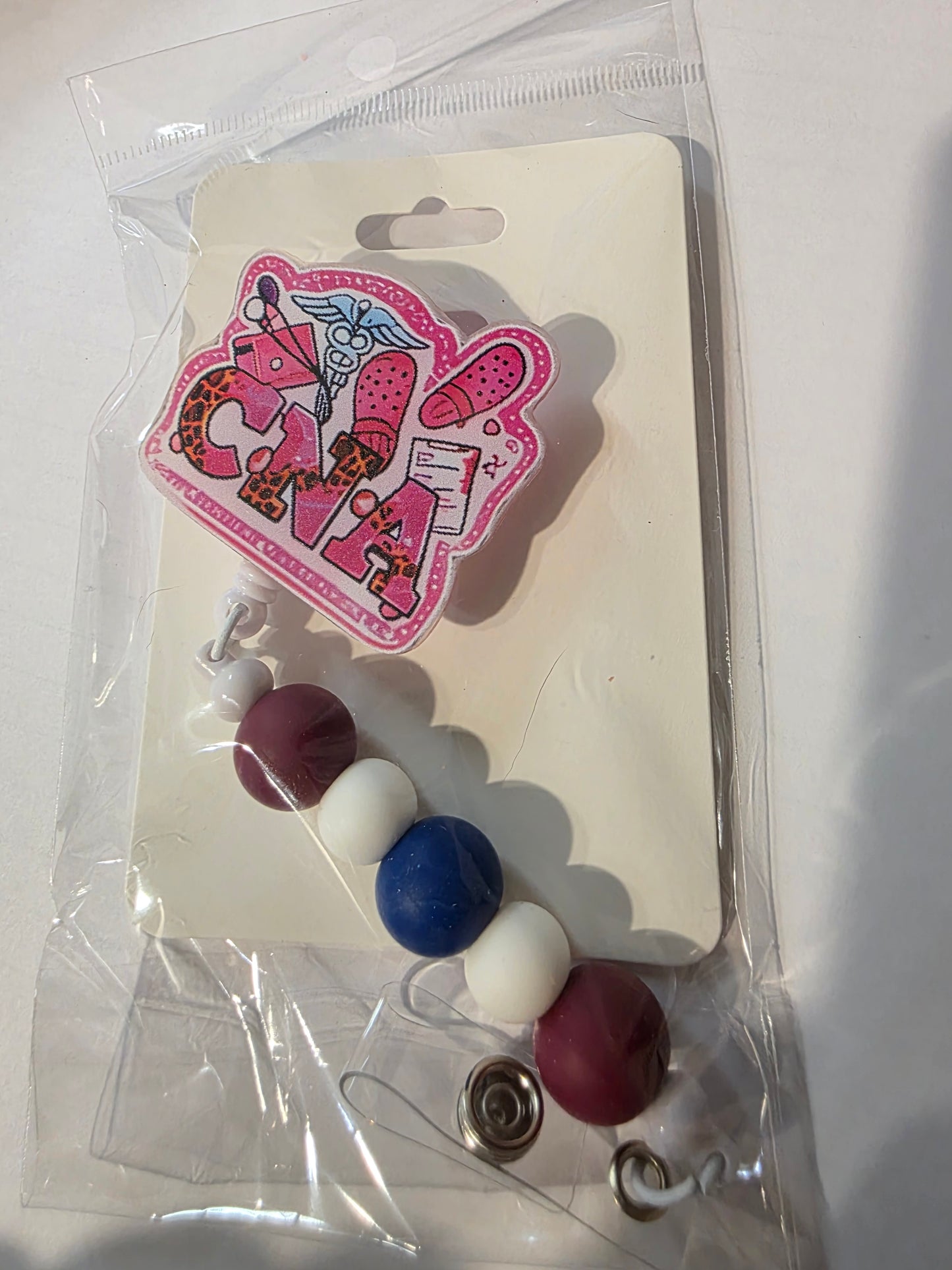 CNA Beaded Badge Reel