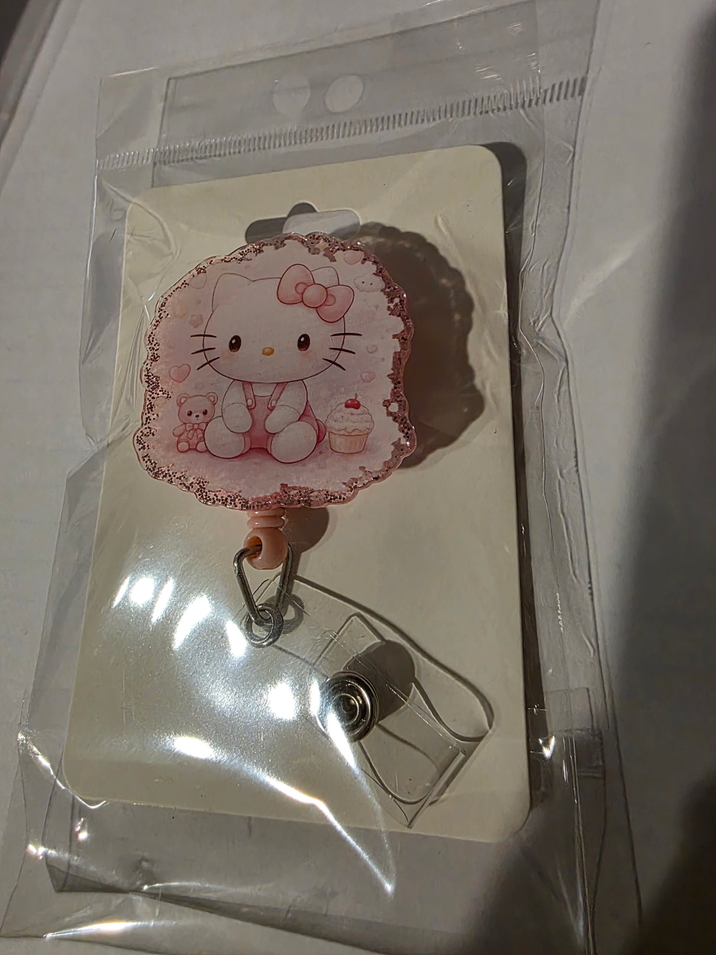 Pink Kitty Badge Reel