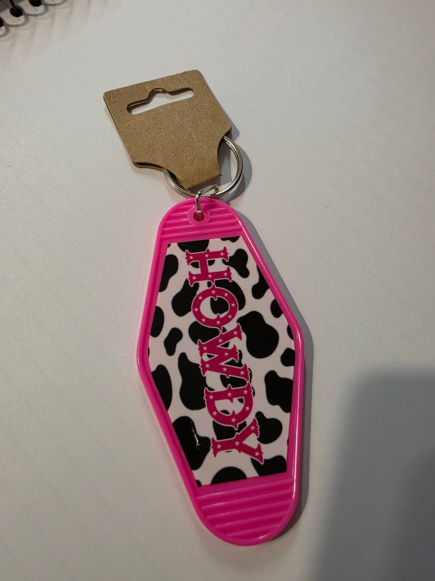 Howdy Pink Keychain
