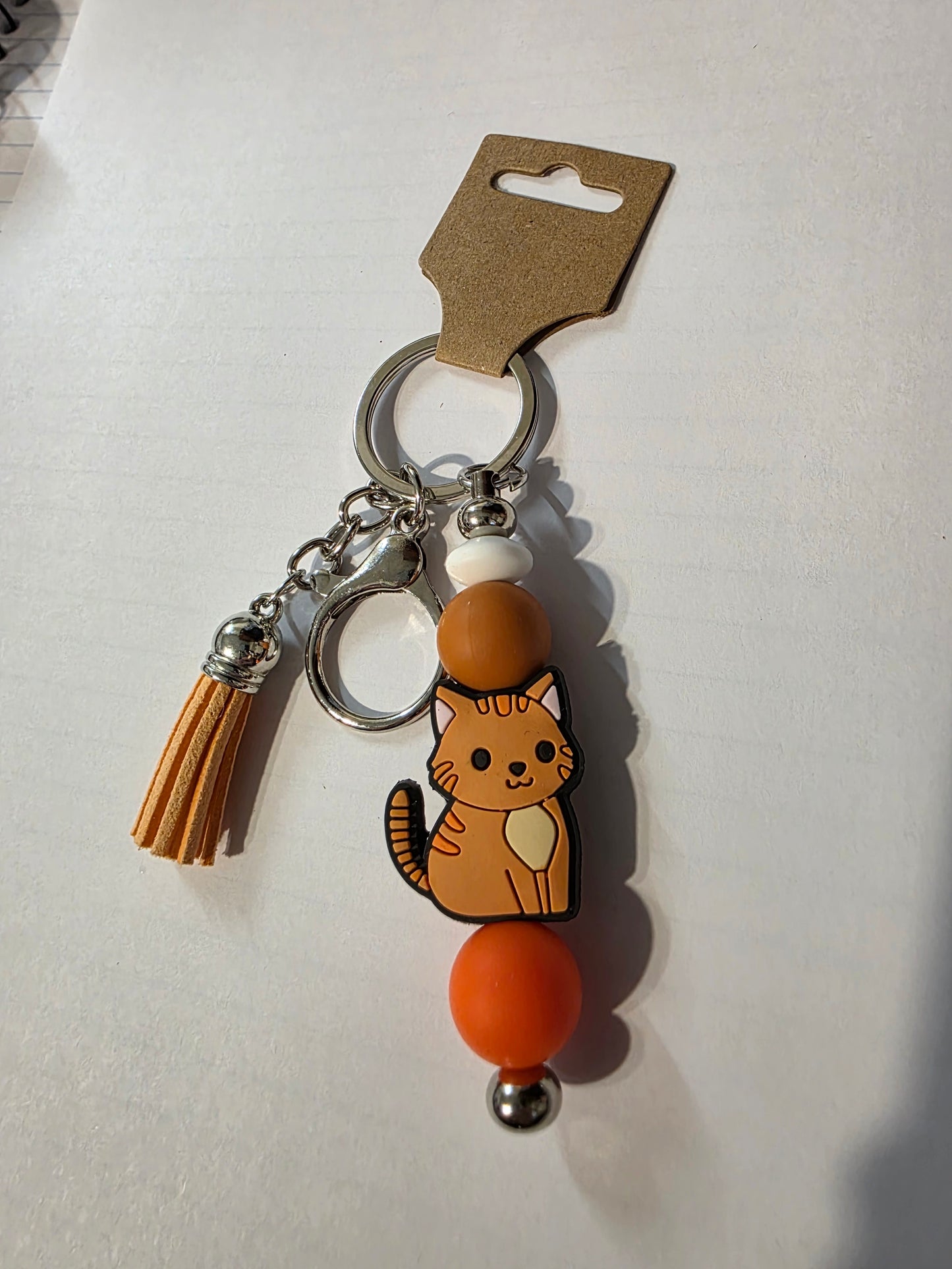 Kitty Beaded Keychain