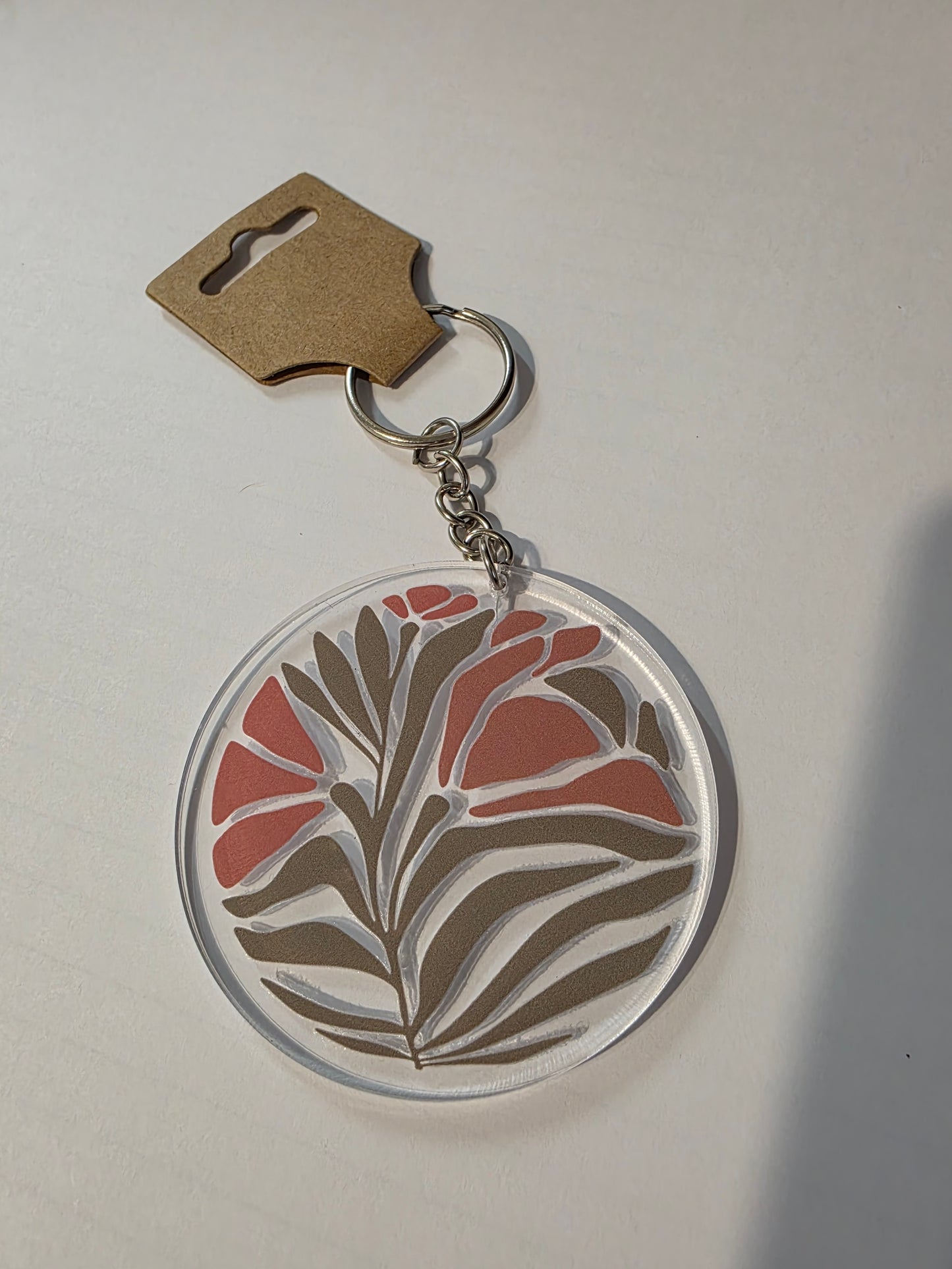 Red Vintage Flower Keychain
