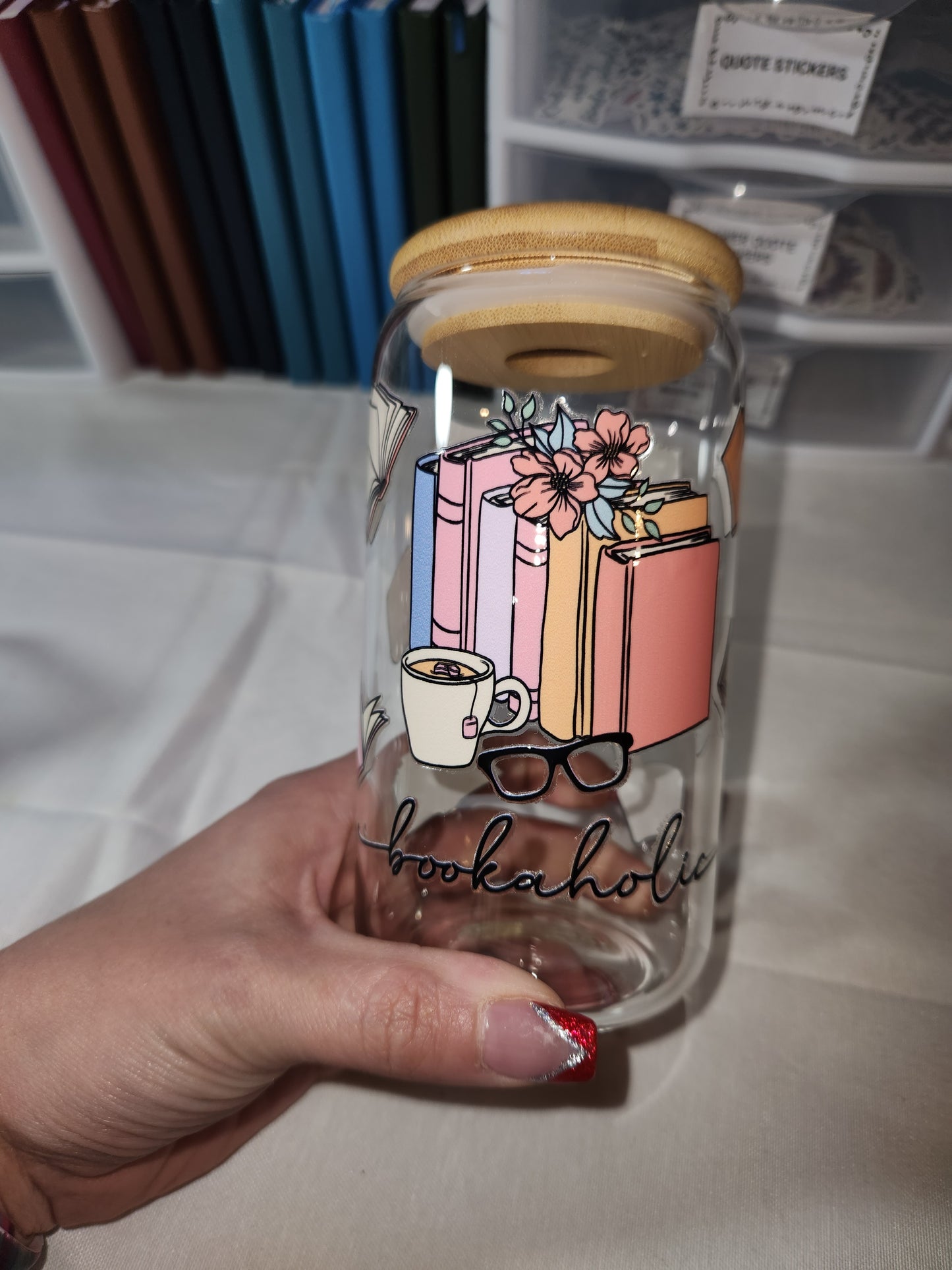 Bookaholic Glass Tumbler