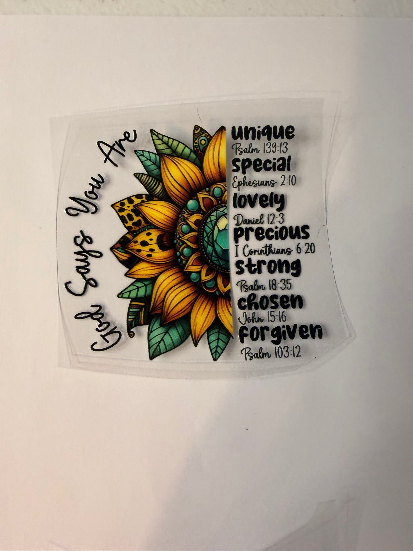 Sunflower with Bible Verse
