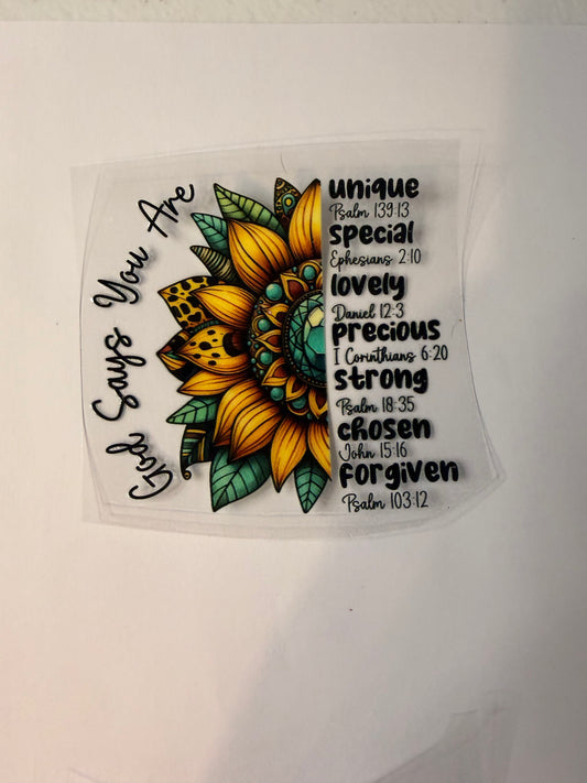 Sunflower with Bible Verse