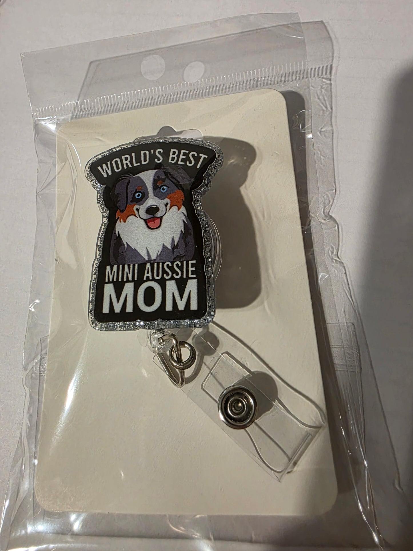 Aussie Dog Mom Badge Reel