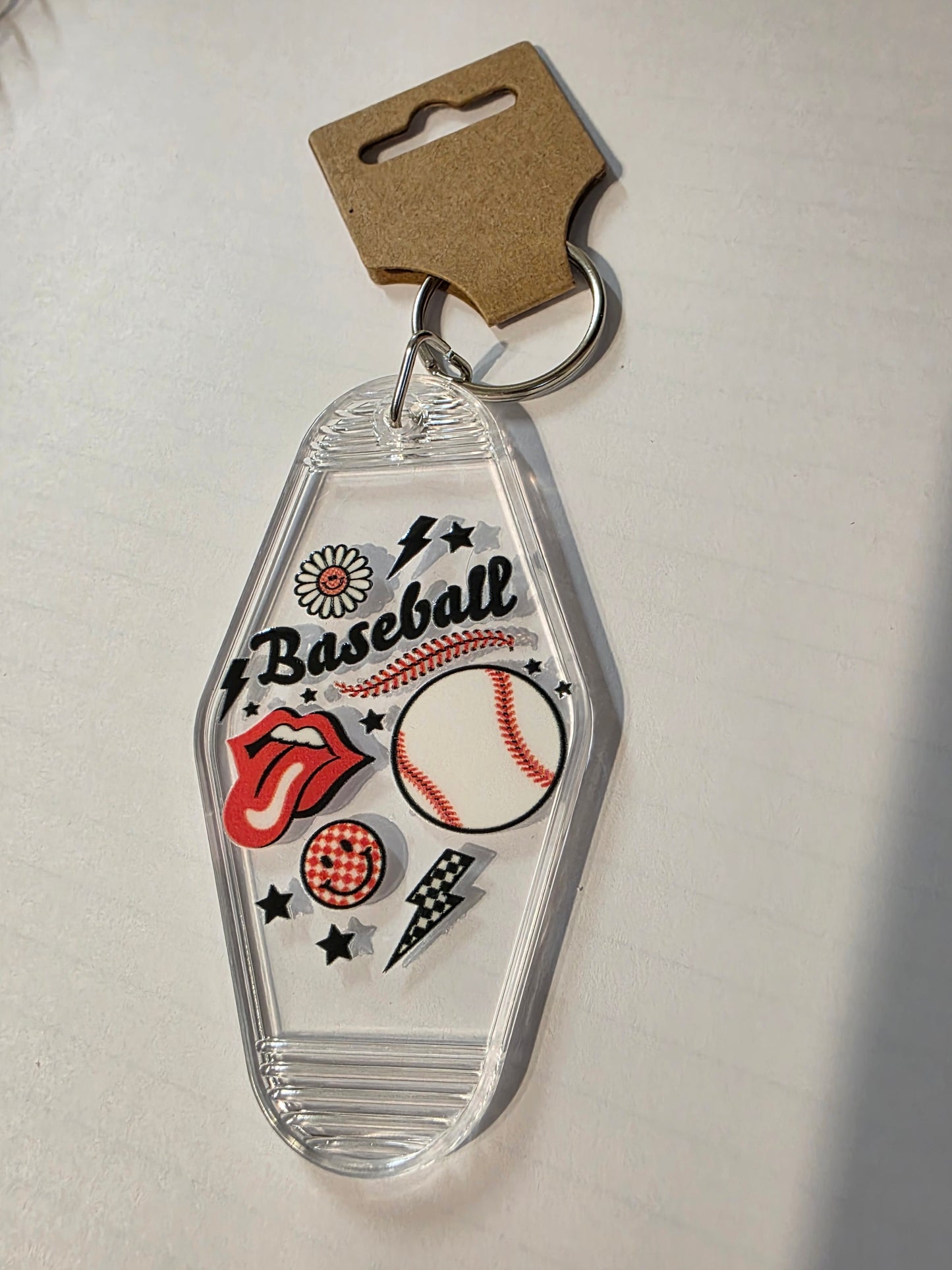 Baseball Motel Keychain