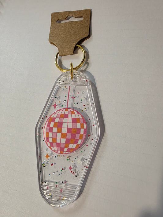 Disco Ball Glitter Keychain