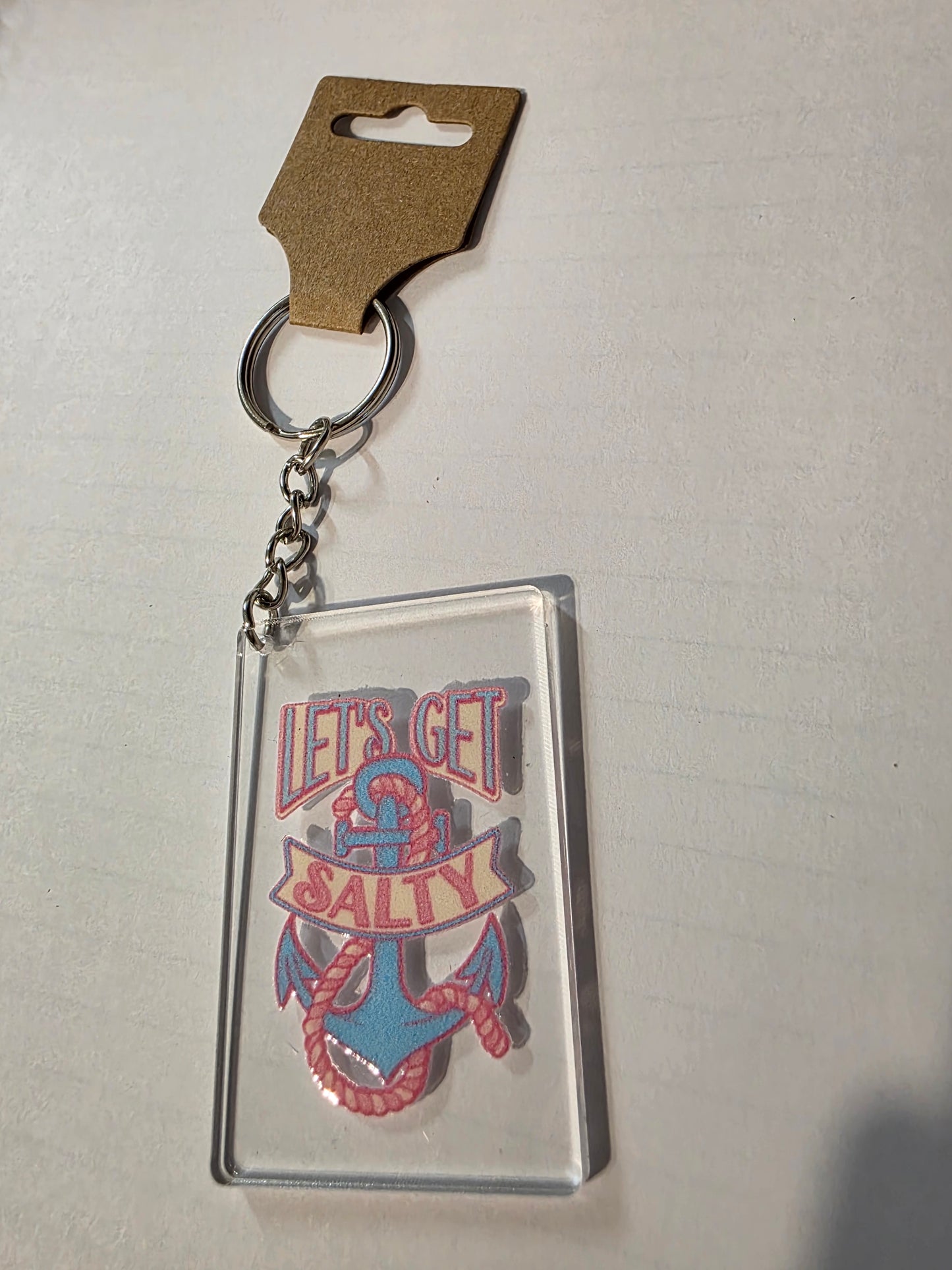 Lets Get Salty Square Keychain