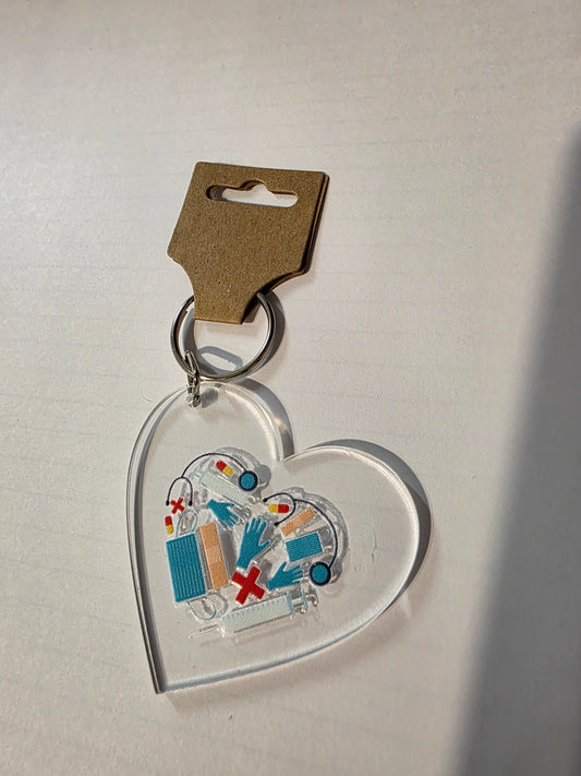 Nurse Stuff Heart Keychain