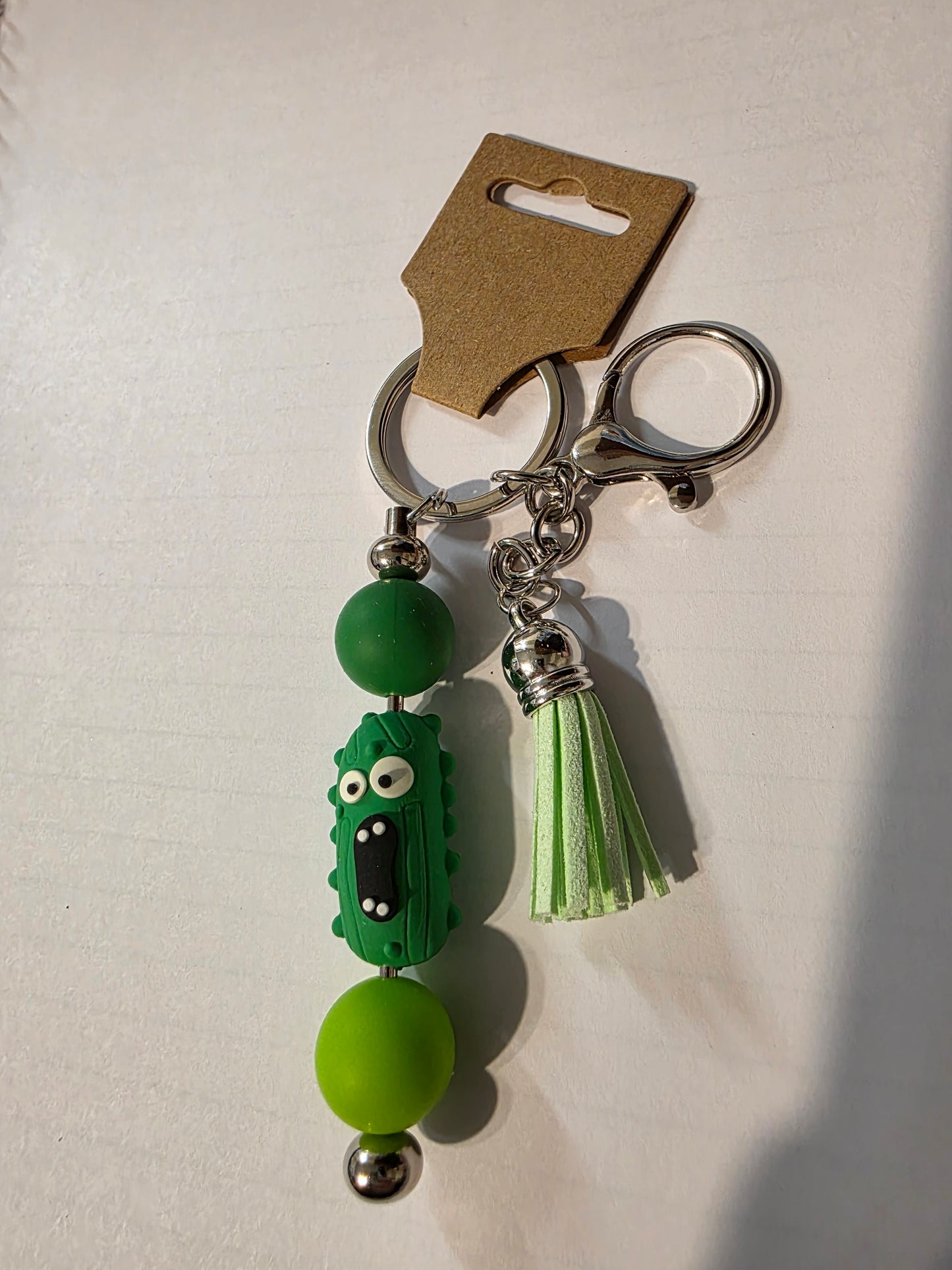 Pickle Beaded Keychain