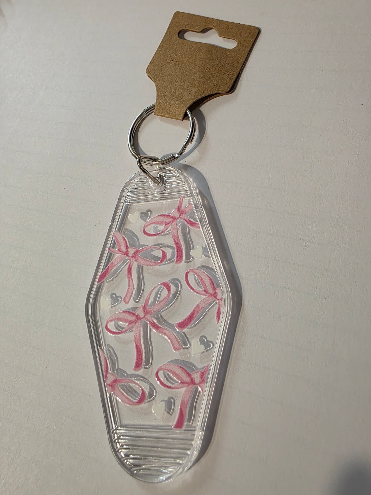 Pink Bow Keychain