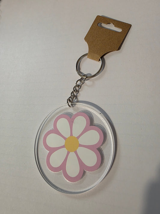 Pink Daisy Keychain
