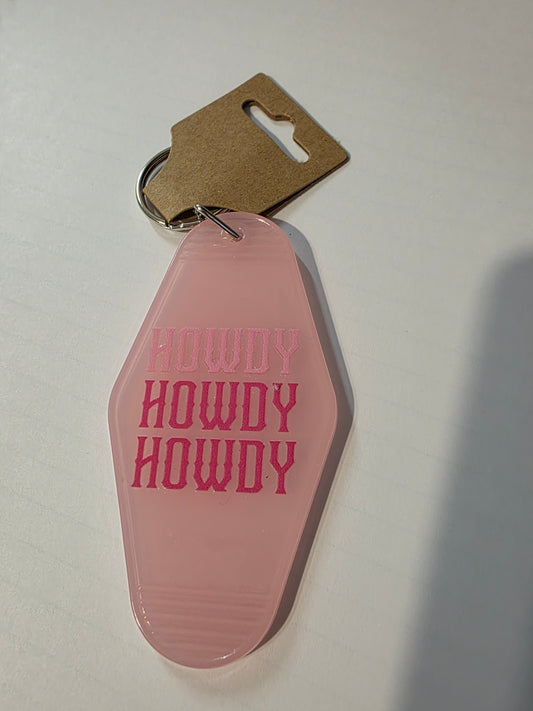 Pink Howdy Keychain