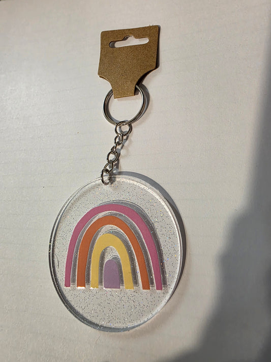 Pink Rainbow Keychain