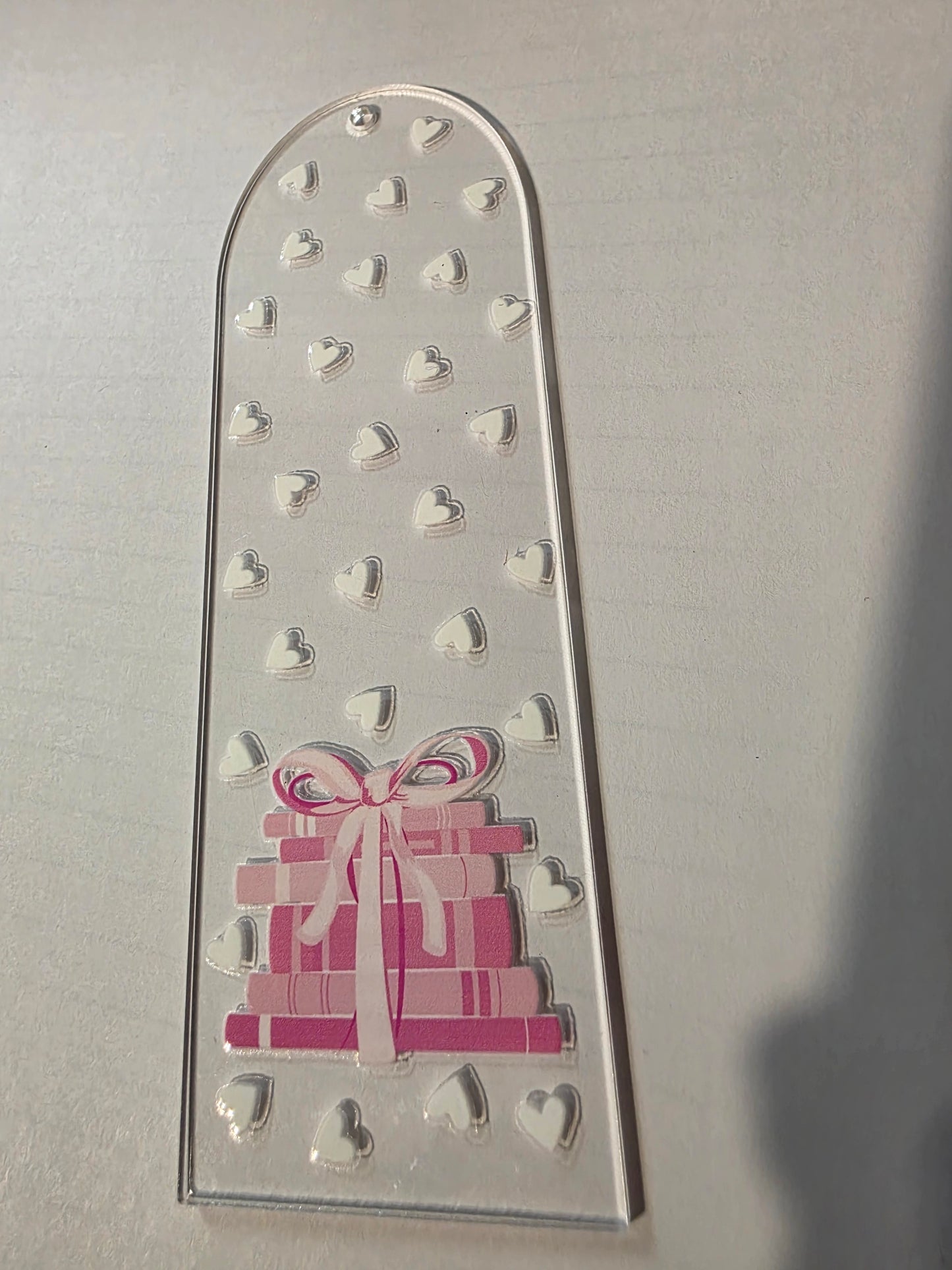 Pink Bookstack Acrylic Bookmark