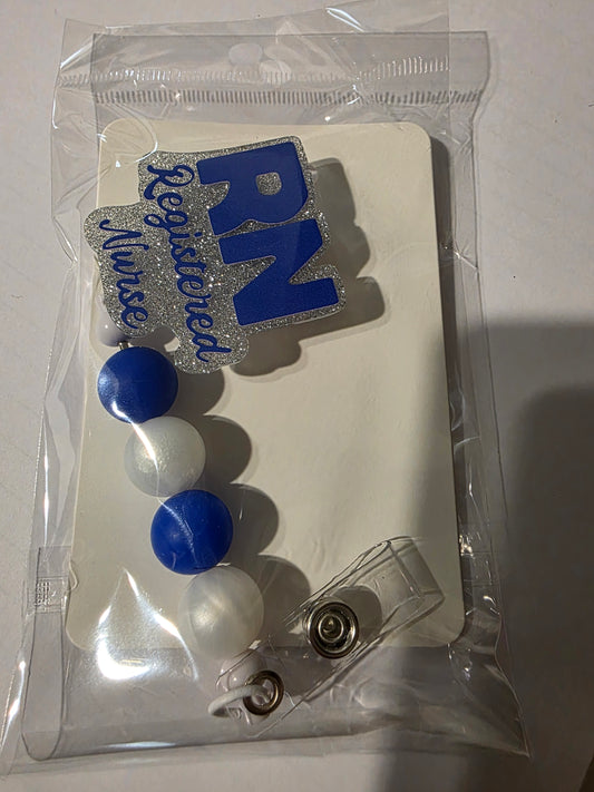Blue RN Badge Reel