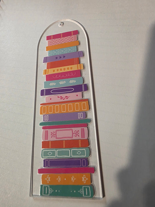 Stack O' Books Acrylic Bookmark