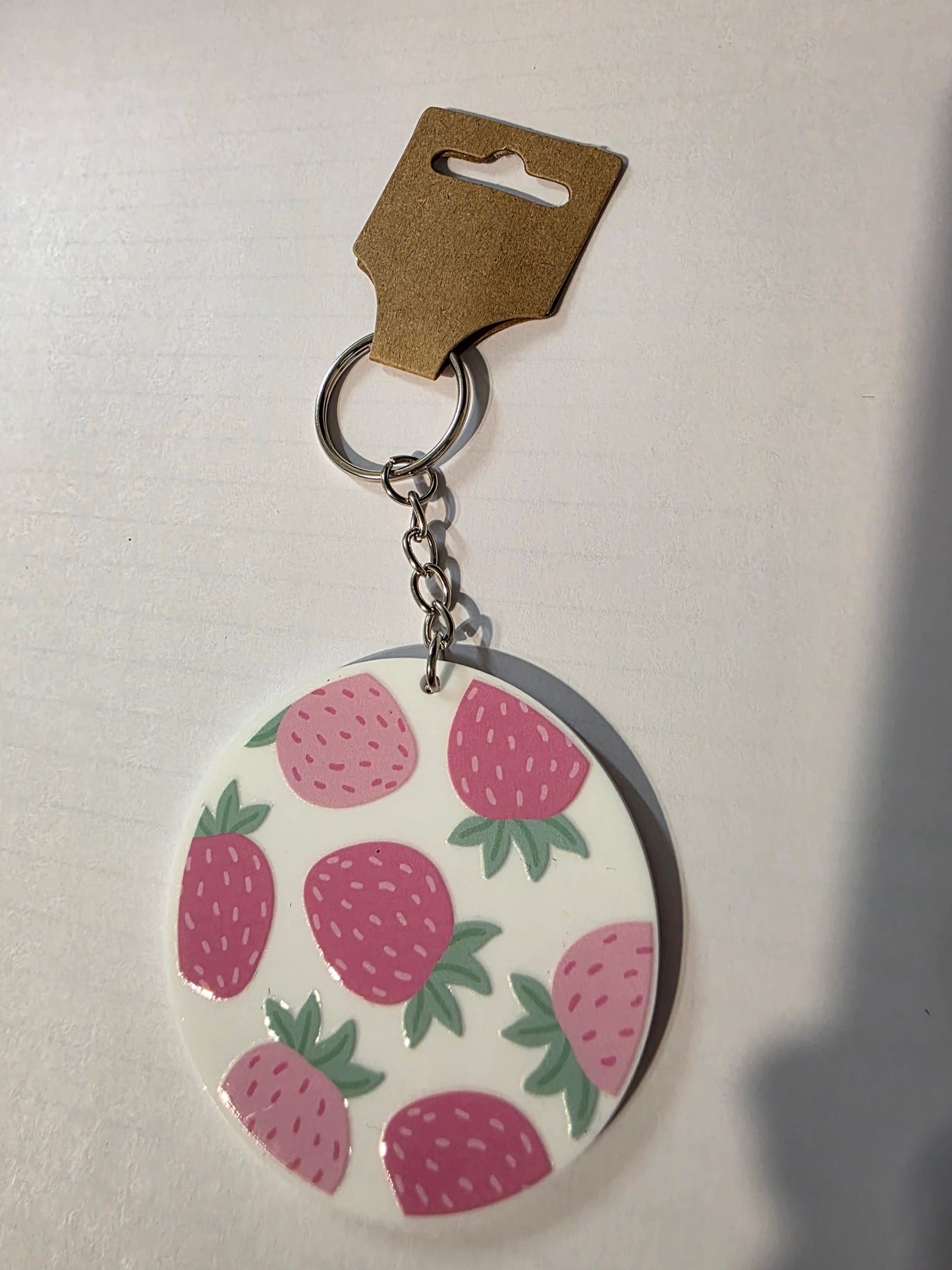 Strawberry White Keychain