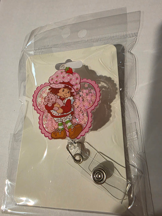Strawberry Girl Shaker Badge Reel